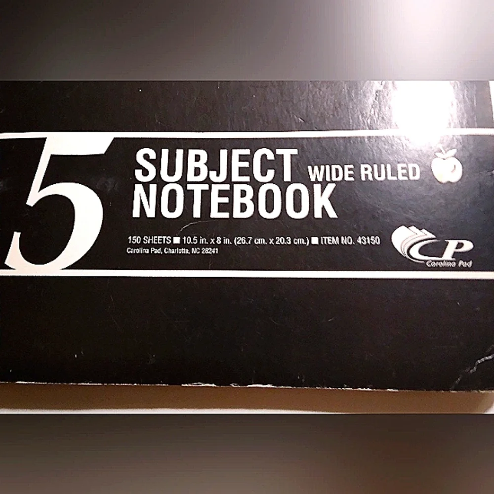 GIFTED...5 SUBJECT WIDE RULED NOTEBOOK - Picture 3 of 9